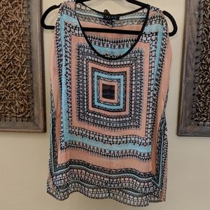 EUC SHEER SHORT SLEEVE COLD SHOULDER BLOUSE